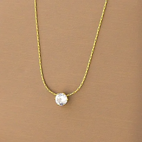 Jewels Galaxy Contemporary Pendant with Chain (Golden) image 5