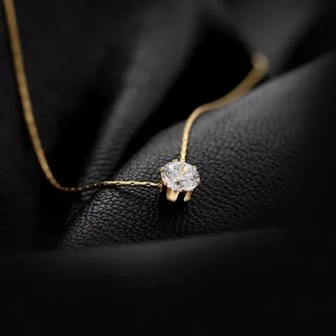 Jewels Galaxy Contemporary Pendant with Chain (Golden) image 1