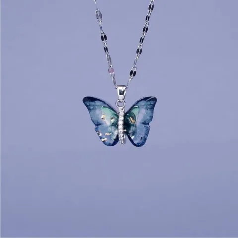 Salty Winged Beauty Pendant with Chain (Blue) image 4