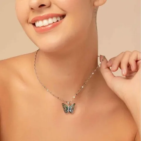 Salty Winged Beauty Pendant with Chain (Blue) image 2