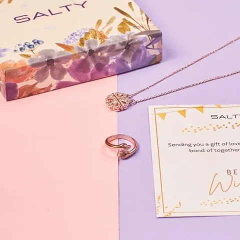 Salty Love Box Necklace & Ring Set (Rose Gold) image 7