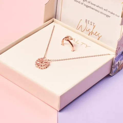 Salty Love Box Necklace & Ring Set (Rose Gold) image 1