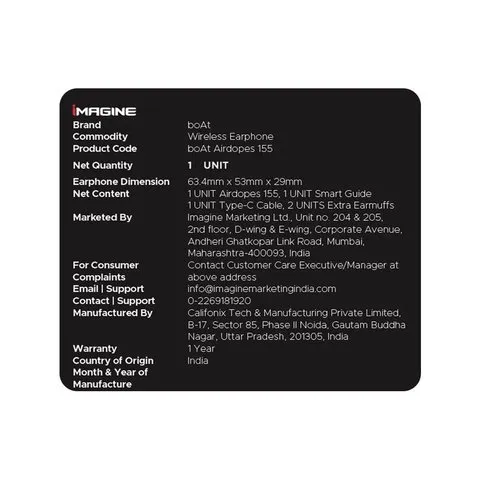 boAt Airdopes 155 TWS Earbuds (Black) image 9