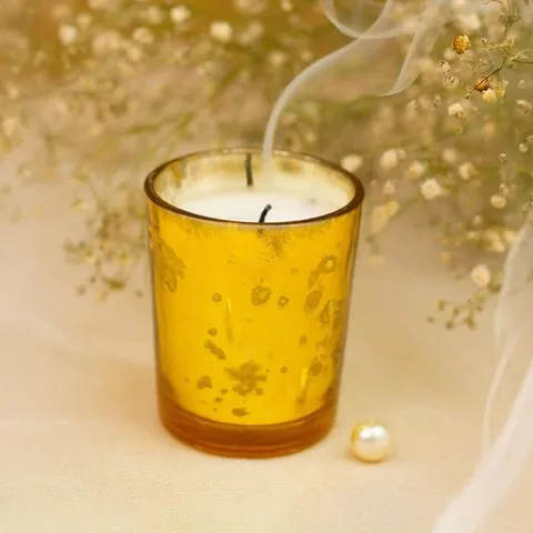 Votive Wax Filled Candle Set (Jasmine, White) by Auradecor image 4