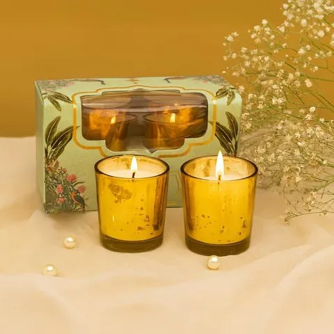 Votive Wax Filled Candle Set (Jasmine, White) by Auradecor image 1