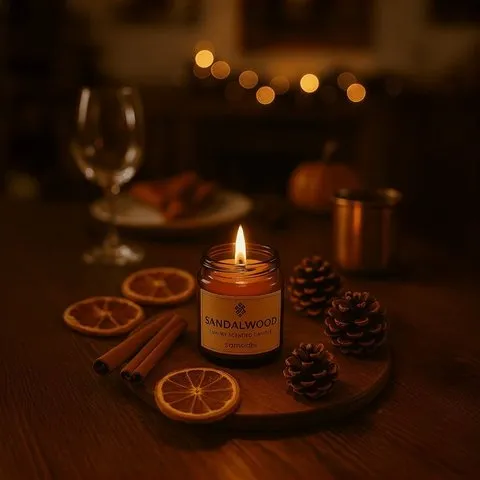 Scented Jar Candle Set (Rose, Vanilla, Lavender, Lime, Lemongrass, Sandalwood) by Samsidhi image 2