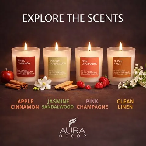 Fragrance Votive Candle Set with Frosted Glass by Auradecor image 3