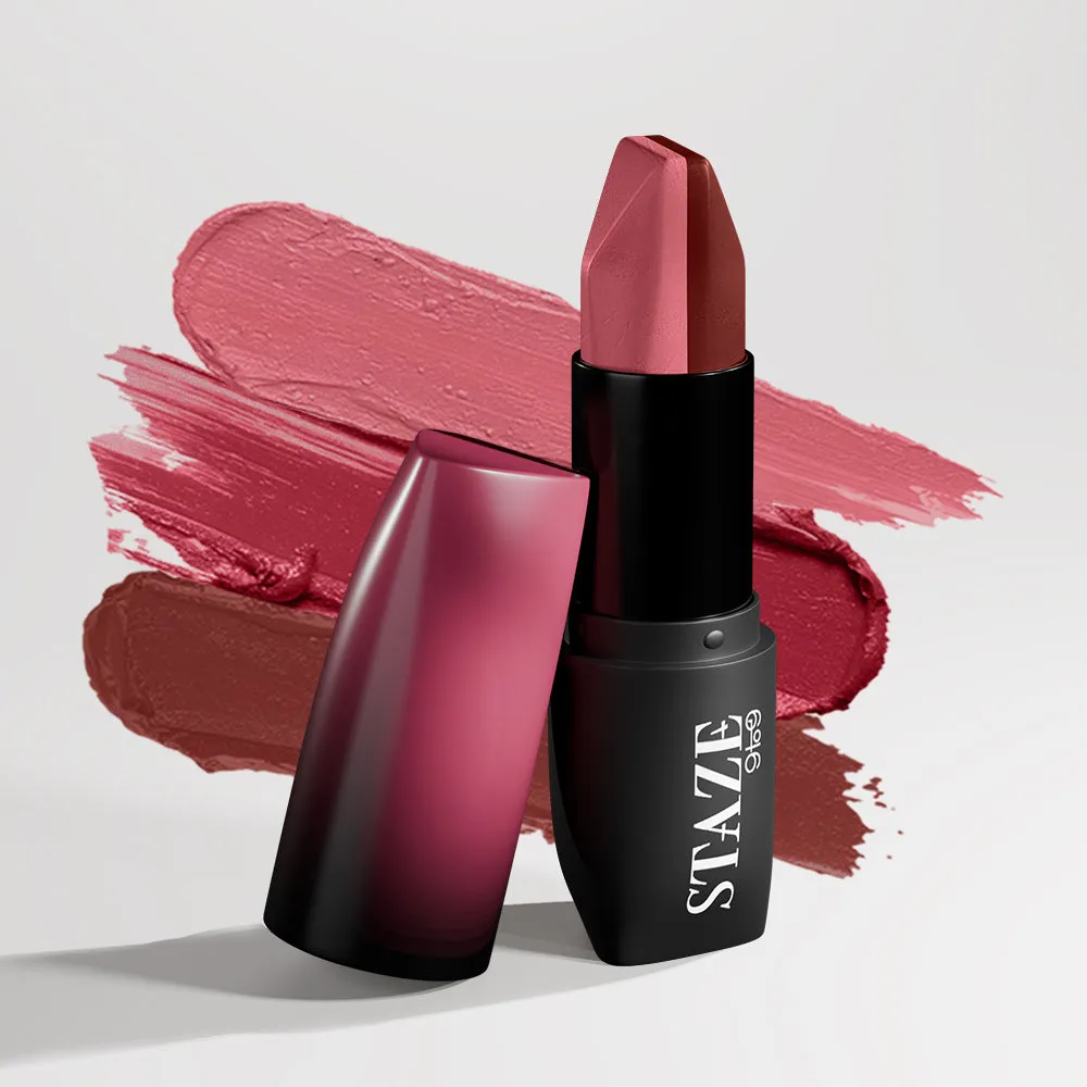 STAZE 9to9 Love Tri-Angle 3 in 1 Transferproof Lipstick 3.8 g - Brick Pink 01
