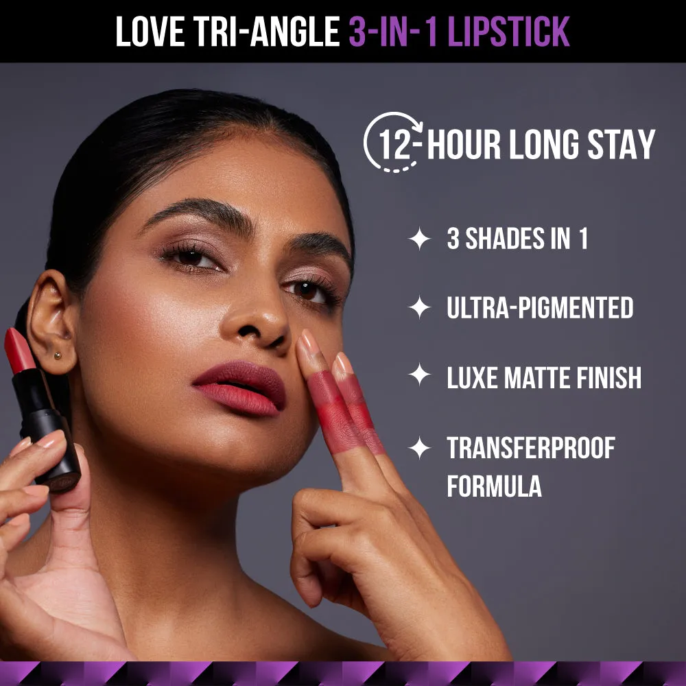 STAZE 9to9 Love Tri-Angle 3 in 1 Transferproof Lipstick 3.8 g - Brick Pink 01 image 3