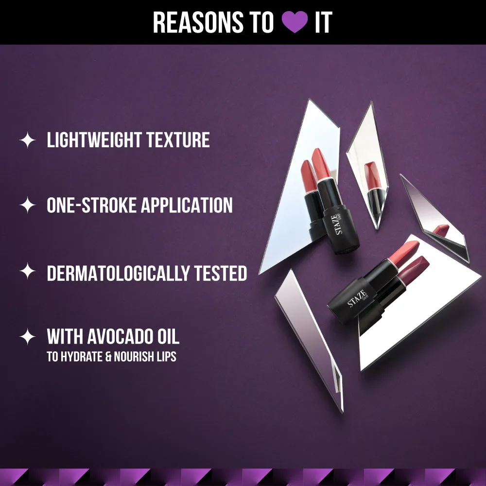 STAZE 9to9 Love Tri-Angle 3 in 1 Transferproof Lipstick 3.8 g - Brick Pink 01 image 5