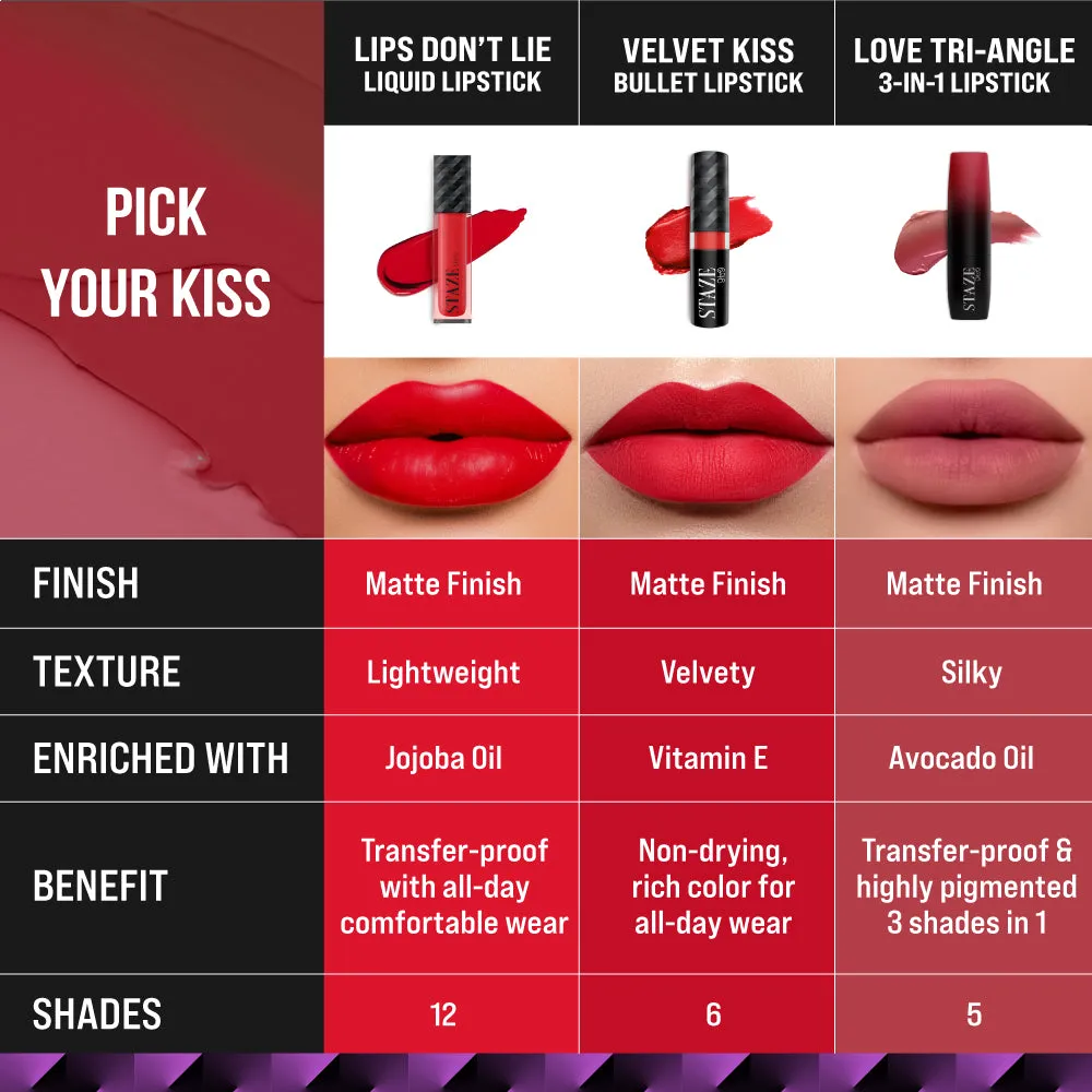 STAZE 9to9 Love Tri-Angle 3 in 1 Transferproof Lipstick 3.8 g - Brick Pink 01 image 6