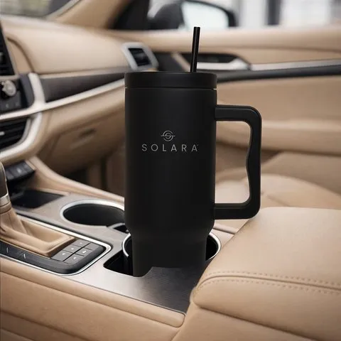 Solara Tumbler with 2 Straws (Black Knight) image 7