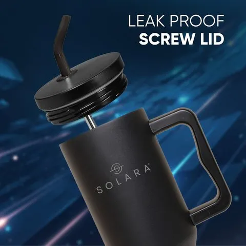 Solara Tumbler with 2 Straws (Black Knight) image 6