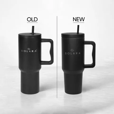 Solara Tumbler with 2 Straws (Black Knight) image 2