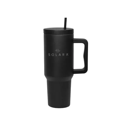 Solara Tumbler with 2 Straws (Black Knight) image 1
