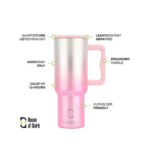 House of Quirk Insulated Solid Tumbler With Straw & Cleaner image 6