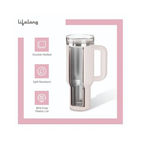 Lifelong Double Walled Vacuum Insulated Tumbler (Rose Pink) image 4