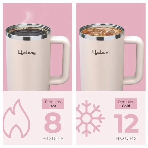 Lifelong Double Walled Vacuum Insulated Tumbler (Rose Pink) image 3