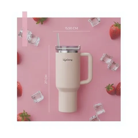 Lifelong Double Walled Vacuum Insulated Tumbler (Rose Pink) image 2