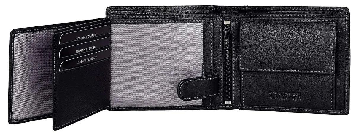 URBAN FOREST Oliver Black Leather Wallet for Men with RFID Protection image 4