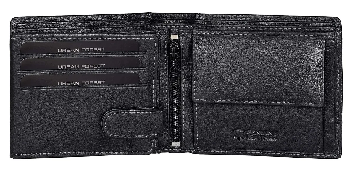 URBAN FOREST Oliver Black Leather Wallet for Men with RFID Protection image 5