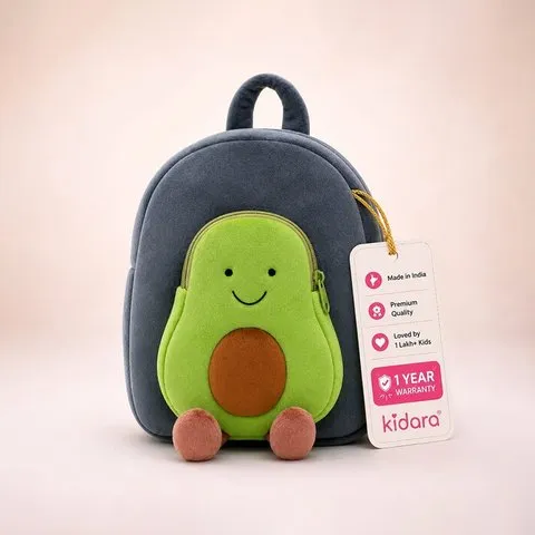 Kidara Avocado Toddler Cotton Backpack (Green & Blue)
