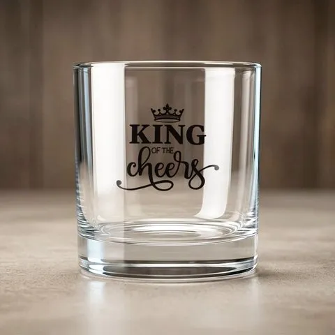 Mad Over Print King Cheers Whiskey Glass (Ceramic)