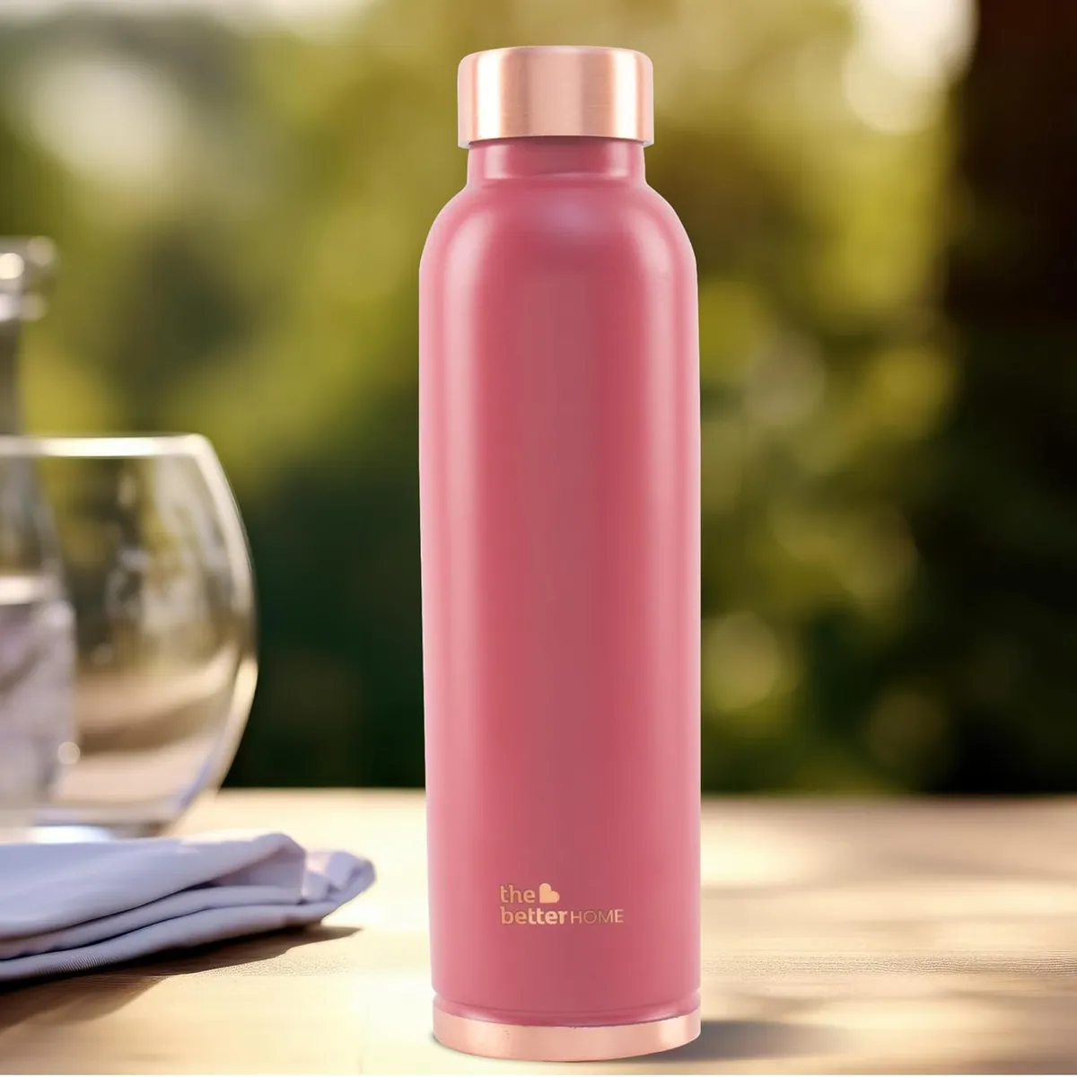 The Better Home Copper Water Bottle 1 Litre | BPA Free Leak Proof Bottle with Anti Oxidant Properties | Copper Water Bottles 1+ Litre | 100% Copper Water Bottle | Maroon