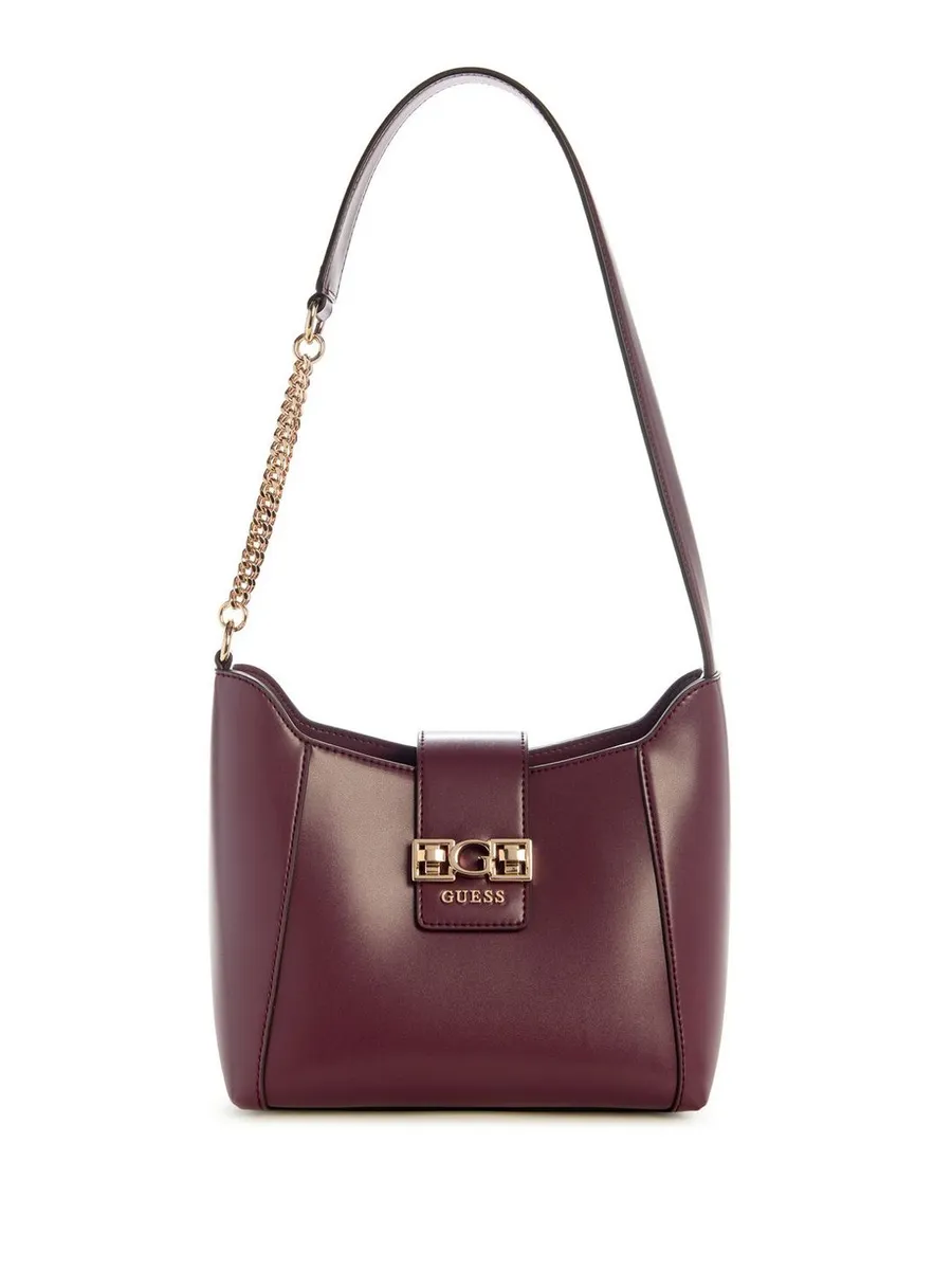 Women Solid Structured Shoulder Bag by GUESS