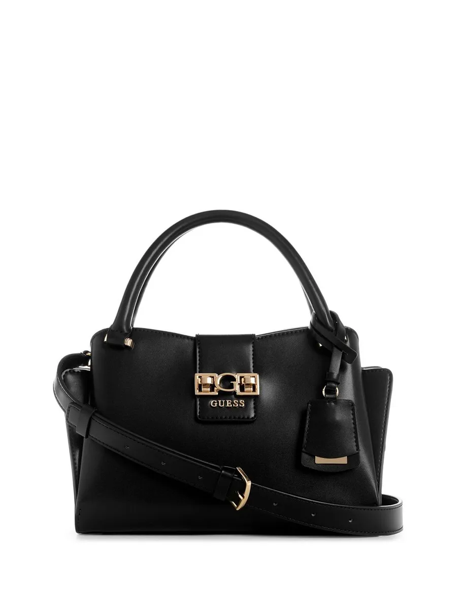 GUESS Women Solid Structured Shoulder Bag | by GUESS | Black