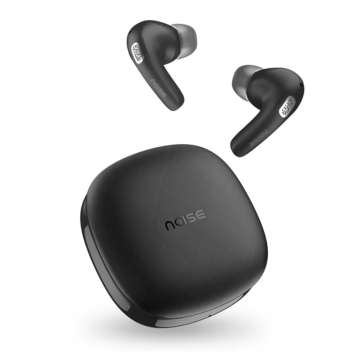 Noise Newly Launched Buds E1 V2 in-Ear Truly Wireless Earbuds with Pebble Grain Design, 35H of Playtime, Quad mic ENC,10mm Driver, Low Latency, BT v5.3 (Charcoal Black)