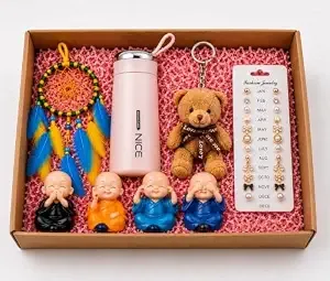 Yadava Rakshabandhan Gift for Sister | Gift Hamper for Girl, Wife | Gifts for Girlfriend | Birthday | Anniversary | Rakhi Gifts for Sister | 12 pcs Earring Keychain 4 pcs Monk Dream Catcher
