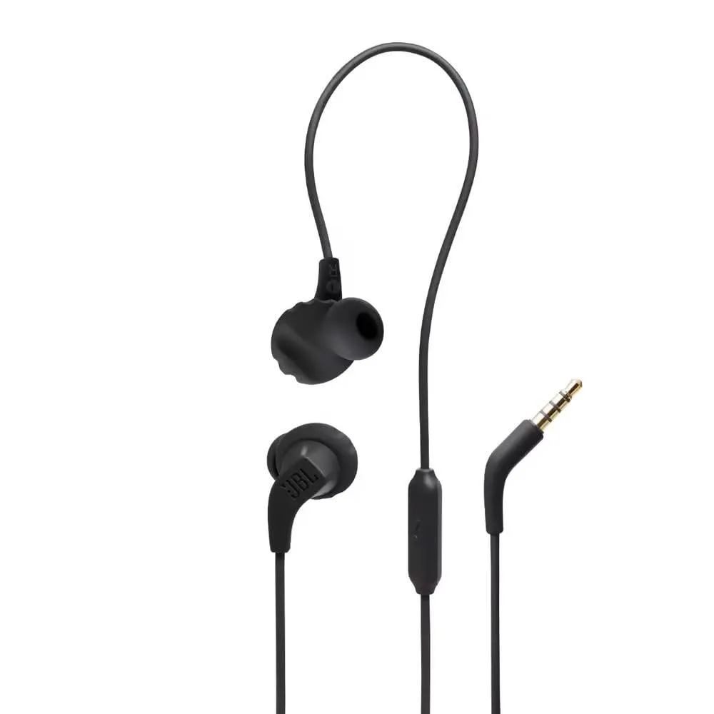 JBL Endurance Run 2, Sports in Ear Wired Earphones with Mic, Pure Bass, Sweatproof, Flexsoft eartips, Magnetic Earbuds, Fliphook & TwistLock Technology with Voice Assistant Support for Mobiles (Black)