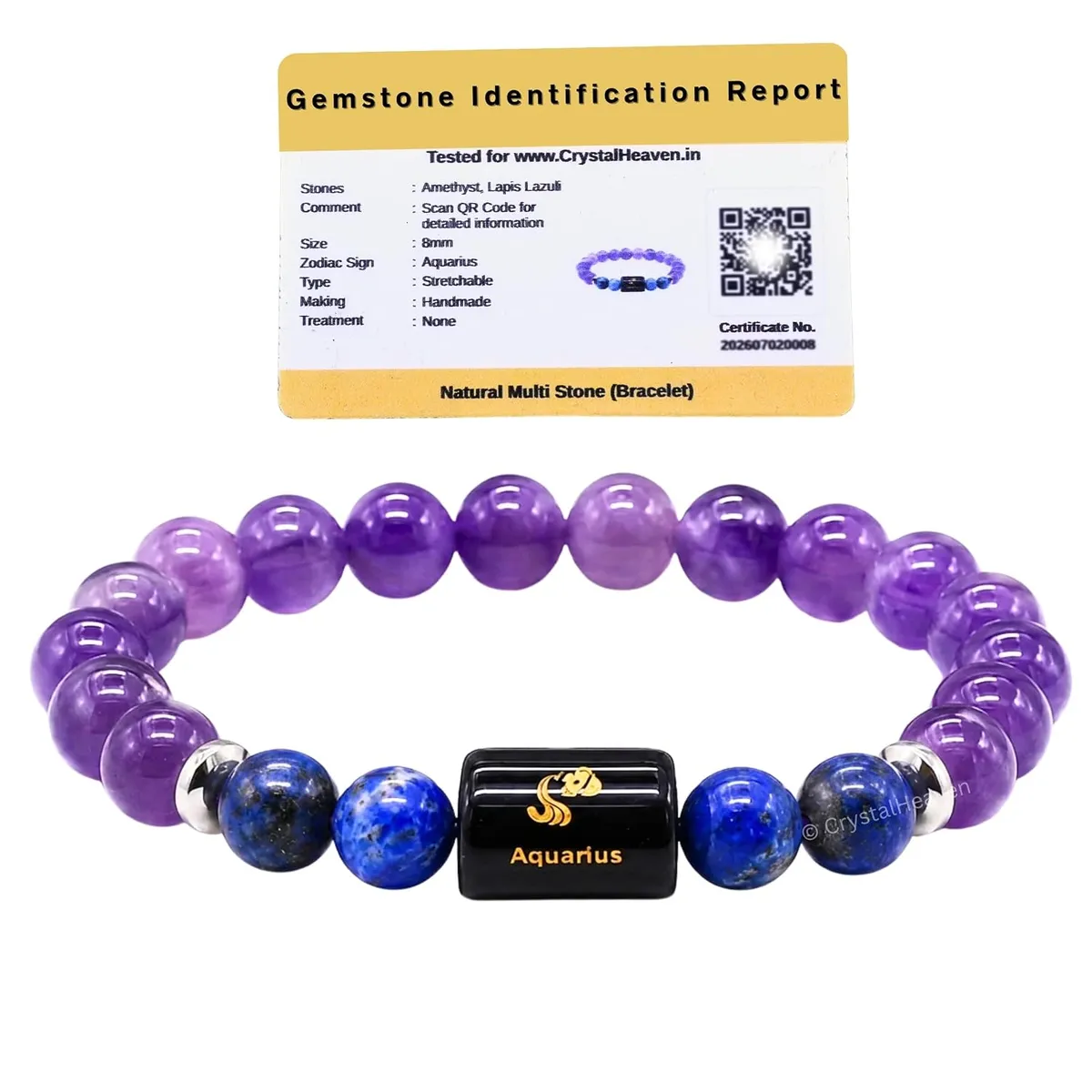 Amethyst and Lapis Lazuli Bracelet for Aquarius कुंभ राशि Zodiac