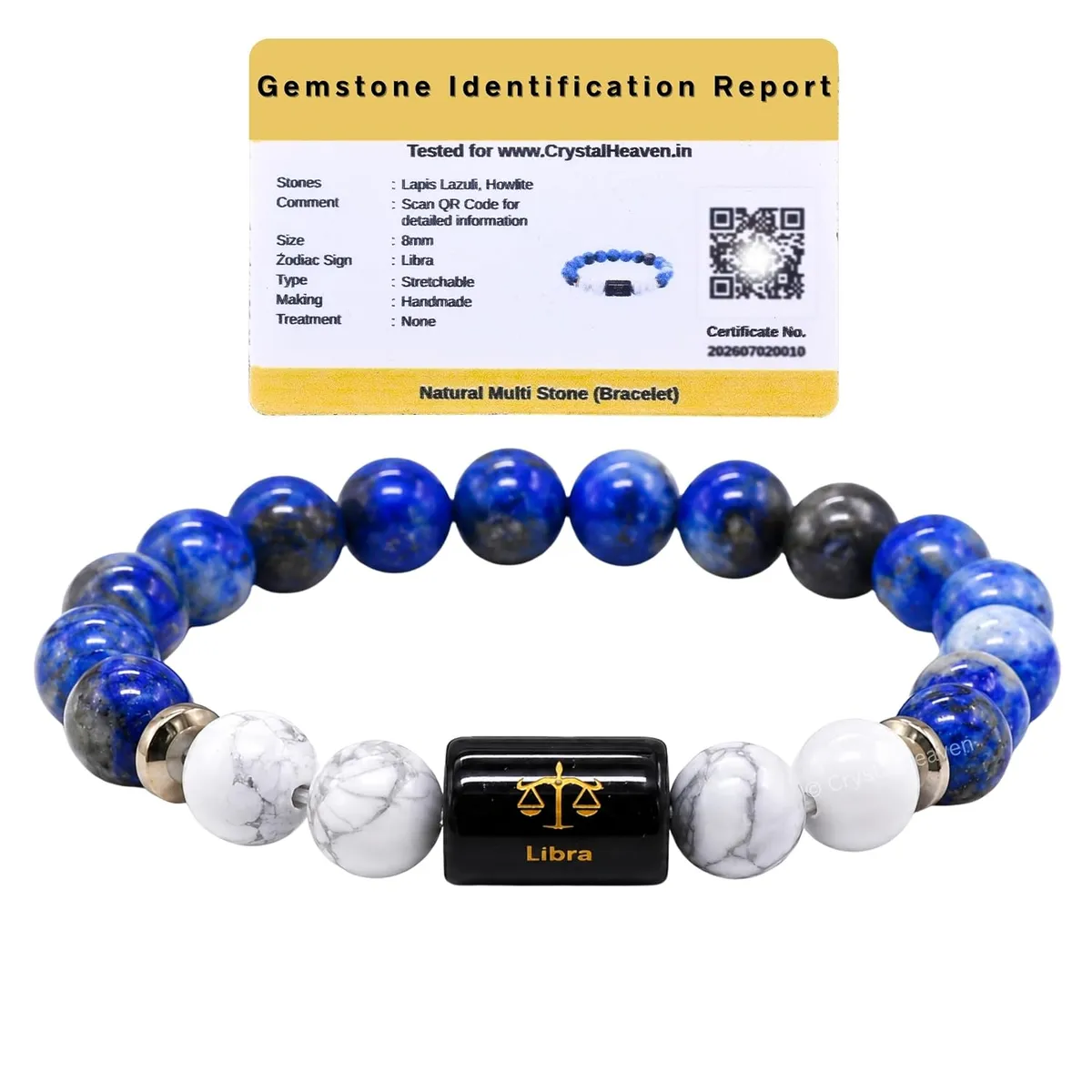 Lapis Lazuli Howlite Bracelet for Libra तुला राशि Zodiac