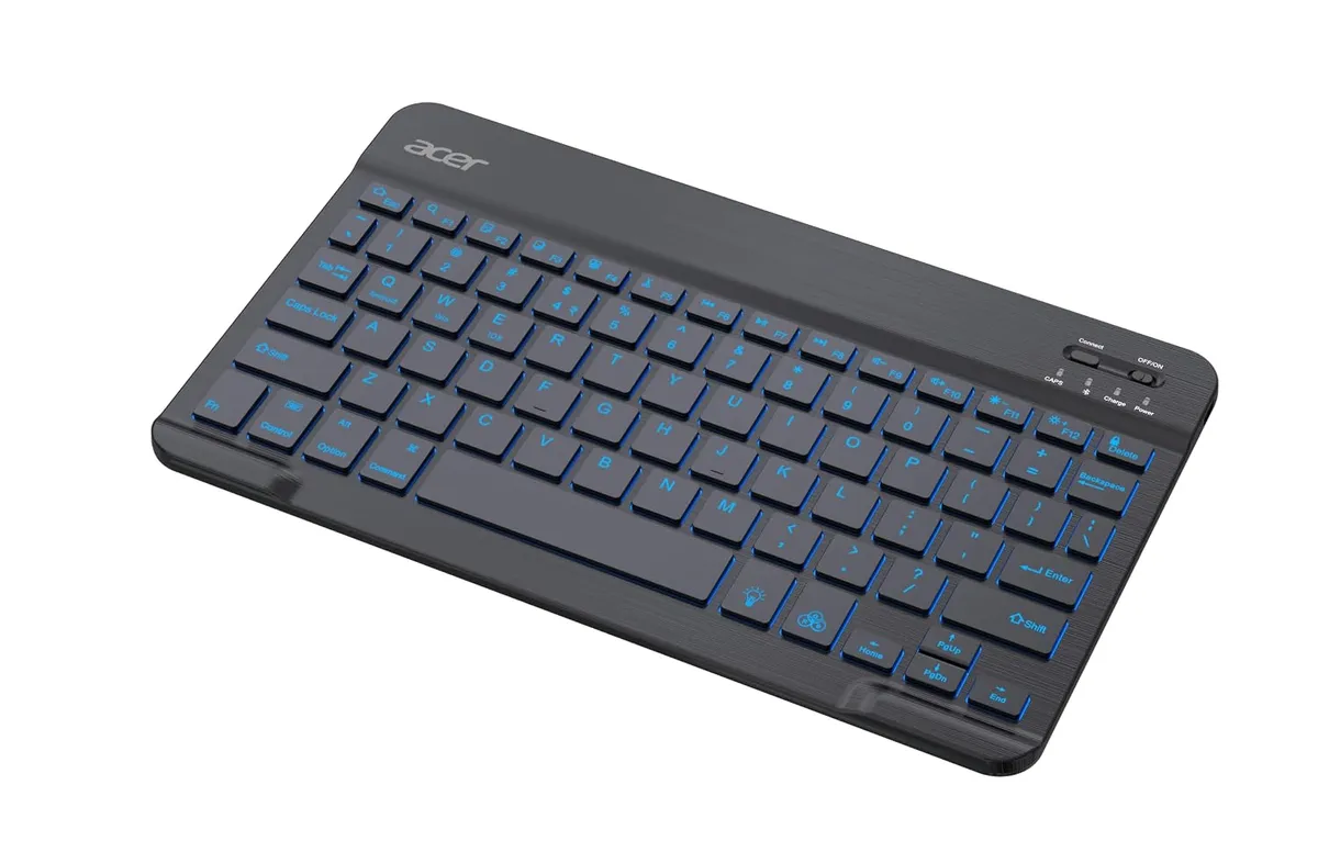 Acer Nano Pad Slim Wireless Backlit Keyboard | Bluetooth 5.0 | Multi-Device Support | RGB Backlit Keys with Color Switch & Brightness Control | 420mAh Battery | Win, Android, iOS & Mac