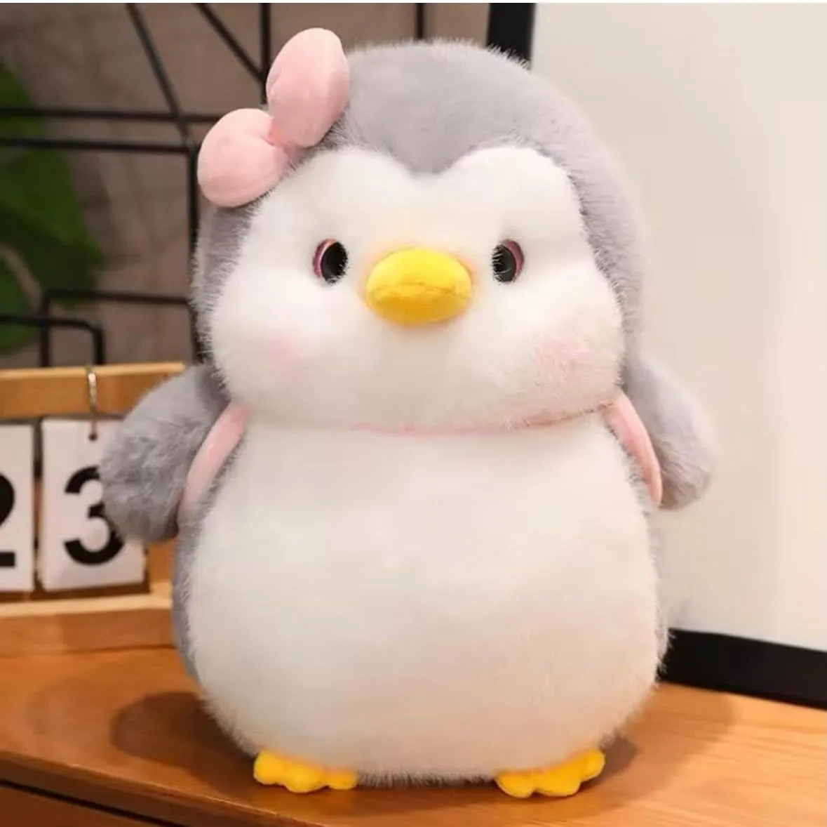 SCOOBA Adorable Grey Penguin Soft Toy with Bag 25cm (Small 25cm Grey Penguin with Bag)