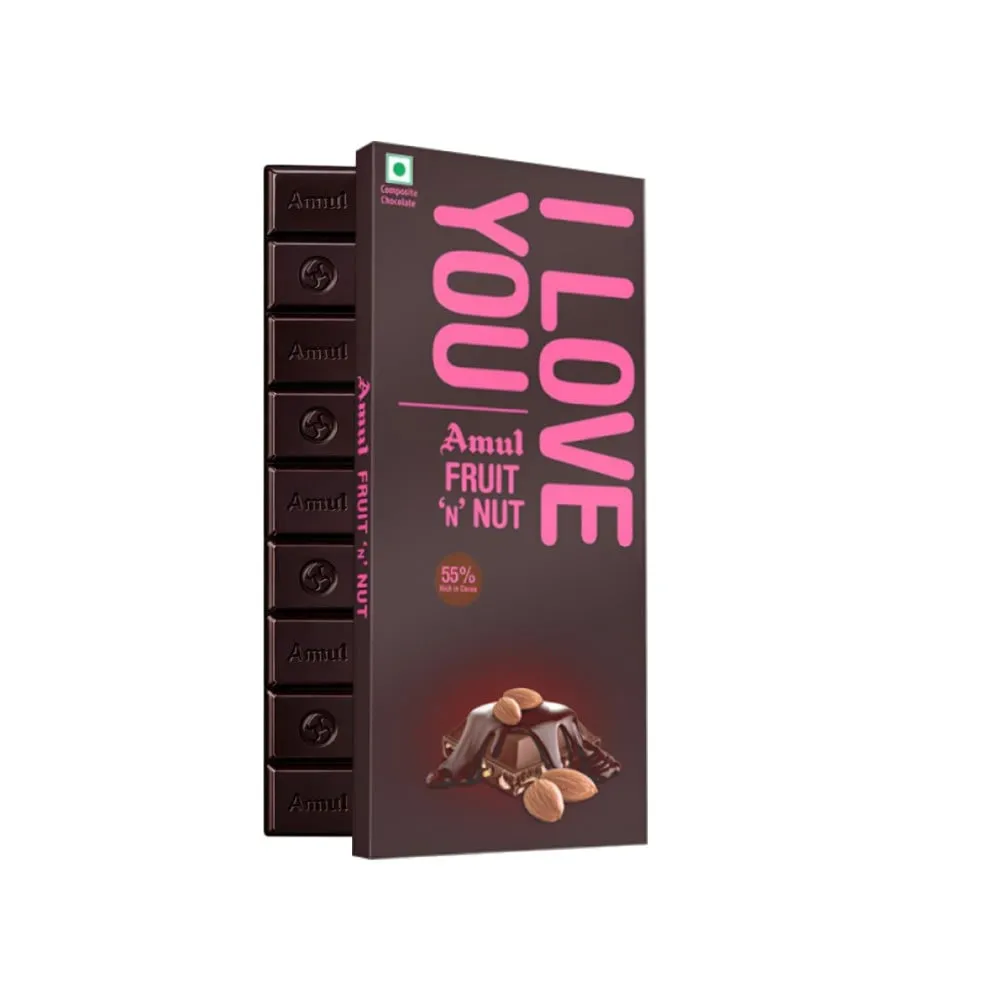 Amul I Love You Fruit 'n' Nut Dark Chocolate Bar (150 g)