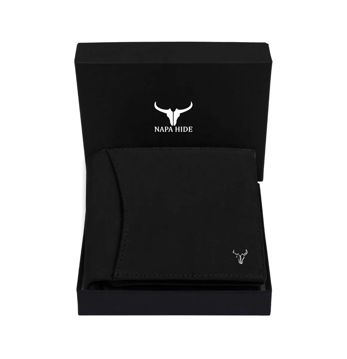 NAPA HIDE Top Grain Genuine Leather Wallet for Men (BLACKHUNTER)