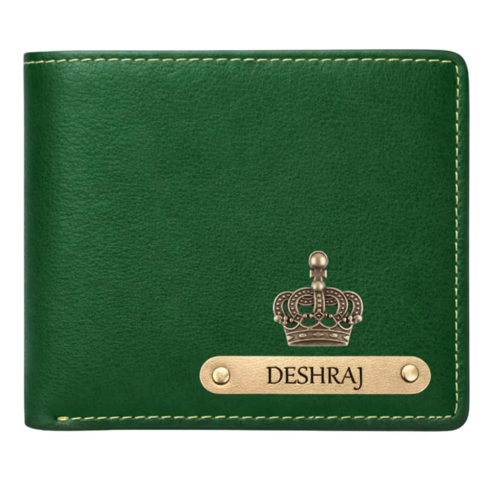 Gift For Special Genuine Leather Wallets for Mens - Wallet for Mens Gift - Gift for Men - customised Wallet for Mens - Personalised Wallet for Men - Purse with Name (Green)