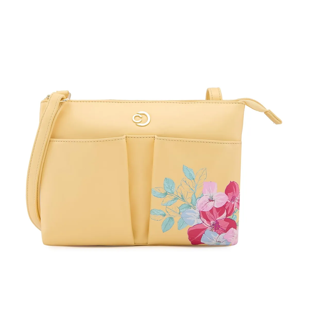 Caprese Shanaya Sling Bag, Yellow-Medium | Stylish Handbag for Women | Adjustable Strap & Spacious Interiors | Perfect Ladies Purse for Carrying Everyday Essentials & Travel