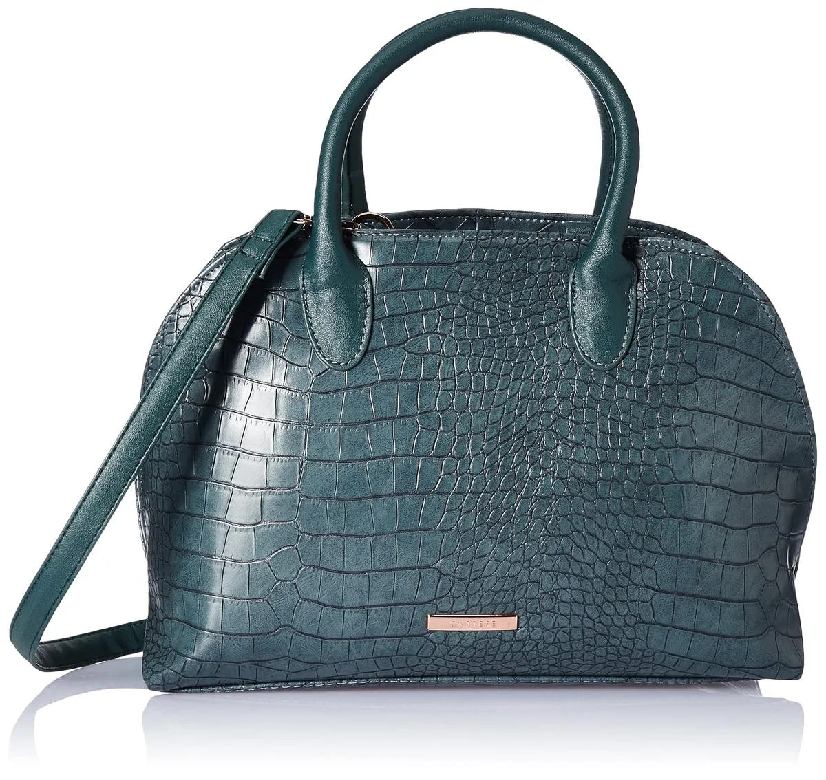 Caprese Zoia Satchel Bag, Medium | Stylish Croco Finish Handbag for Women with Chic Grab Handle, Adjustable & Detachable Sling Strap | Secure Zip Closure | Perfect for Casual & Daily Use