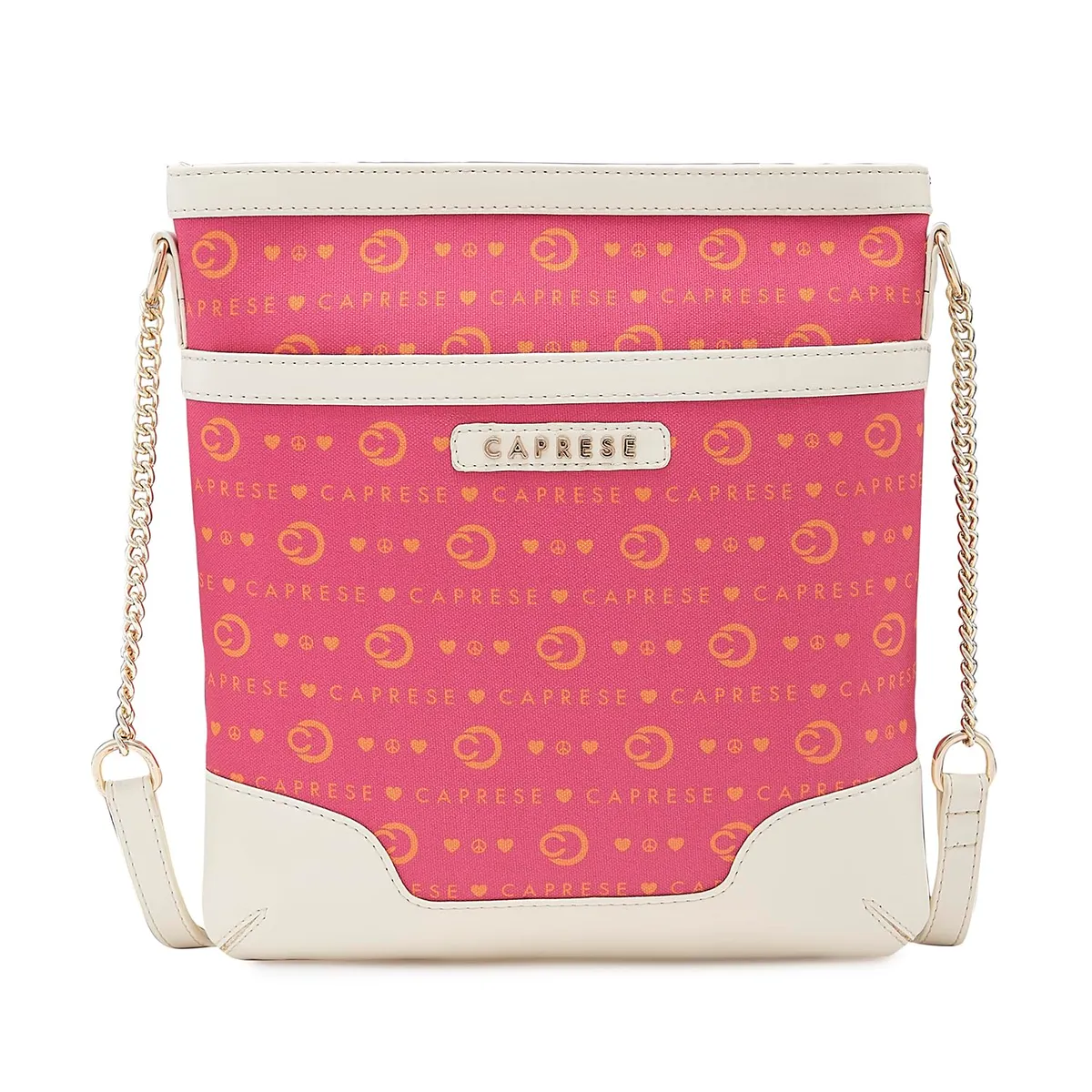 Caprese Peace Sling Bag, Medium | Stylish Premium Fabric Handbag for Women | Comfortable Shouler Strap & Secured Zipper Closure | Perfect for Everyday Essentials & Travel