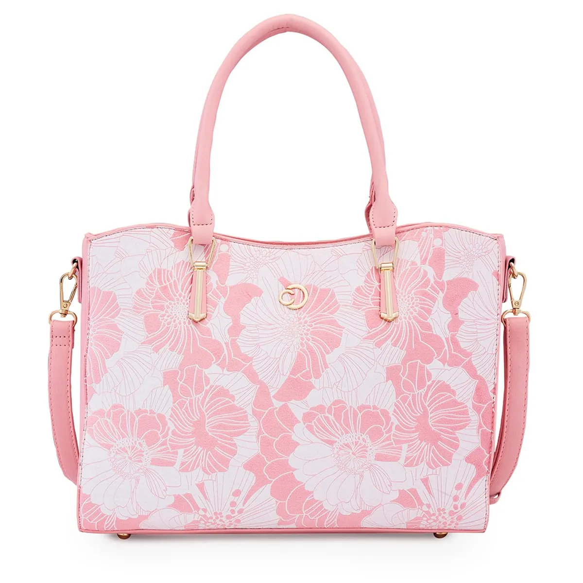 Caprese Margot Satchel Bag, Medium | Stylish Floral Print Handbag for Women with Adjustable & Detachable Sling Strap | Secure Zip Closure | Perfect for Office & Daily Essentials