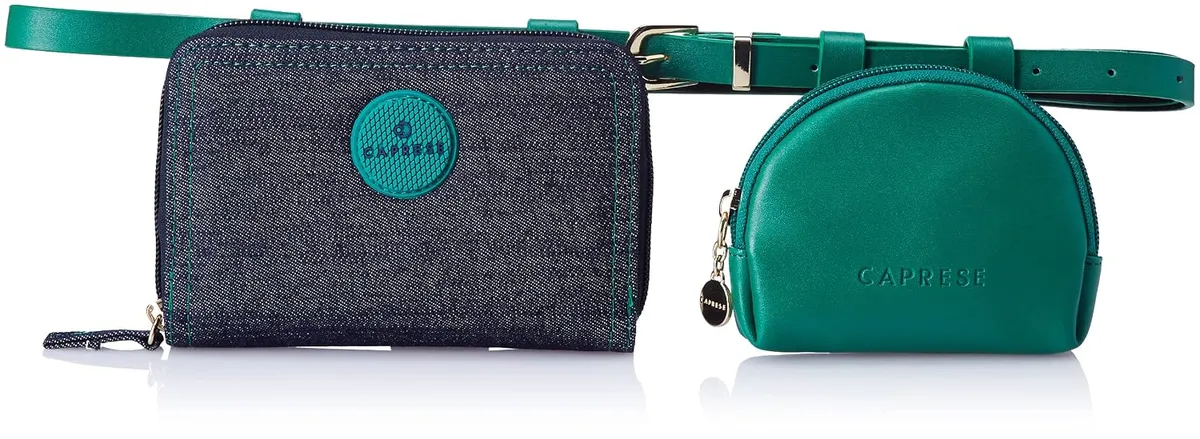 Caprese womens TAYA SB Medium NAVY & GREEN Sling Bag
