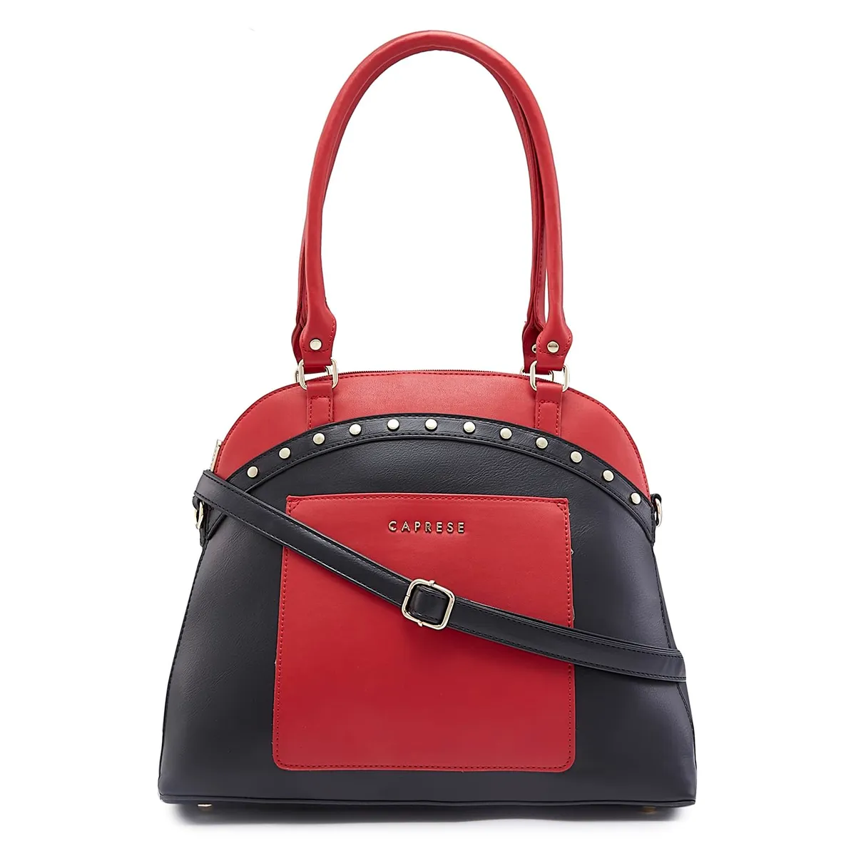 Caprese Shelby Satchel Bag, Large | Stylish Solid Handbag for Women with Adjustable & Detachable Sling Strap | Secure Zip Closure | Ideal for Office & Daily Use
