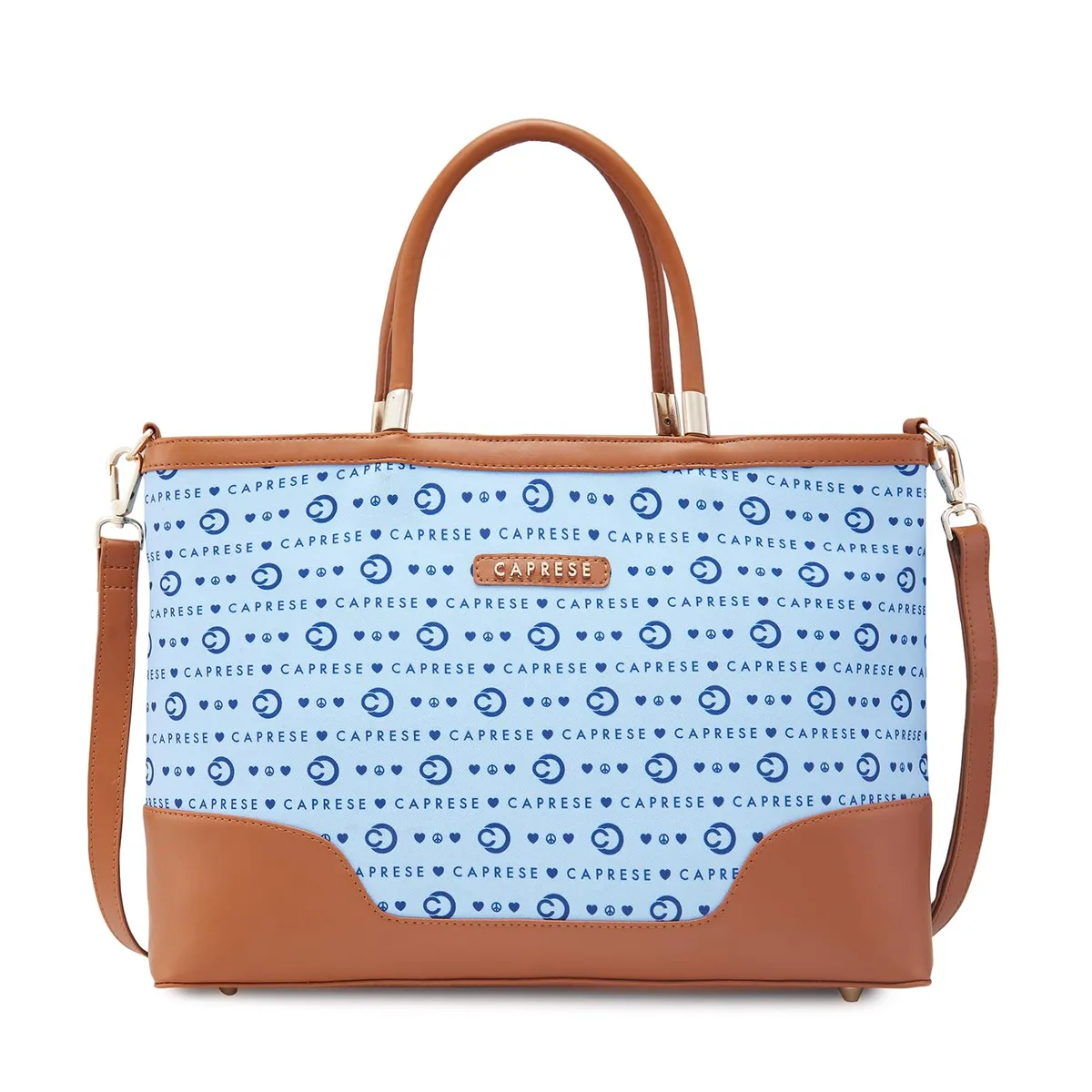 Caprese Peace Tote Bag, Medium, Large, X-Large, Stylish Handbag for Women with Laptop Compartment | Spacious, Office & Daily Essentials Tote | Detachable Sling Strap, Multi-Organizational Pockets