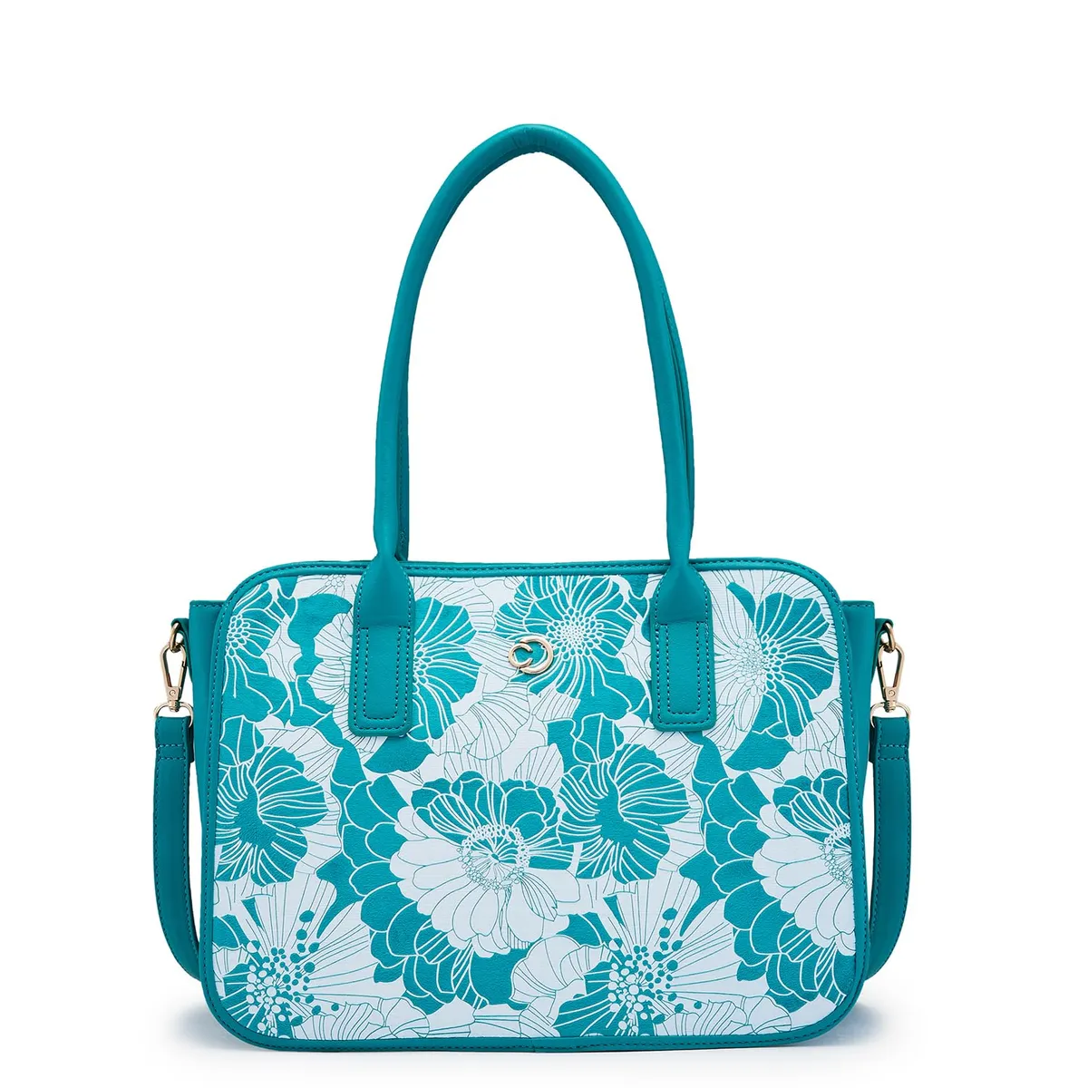 Caprese Margot Tote Bag, Medium | Stylish Floral Print Handbag for Women with Multi-Compartment | Spacious, Versatile Office & Daily Essentials Tote | Detachable Sling Straps, Zip Closure