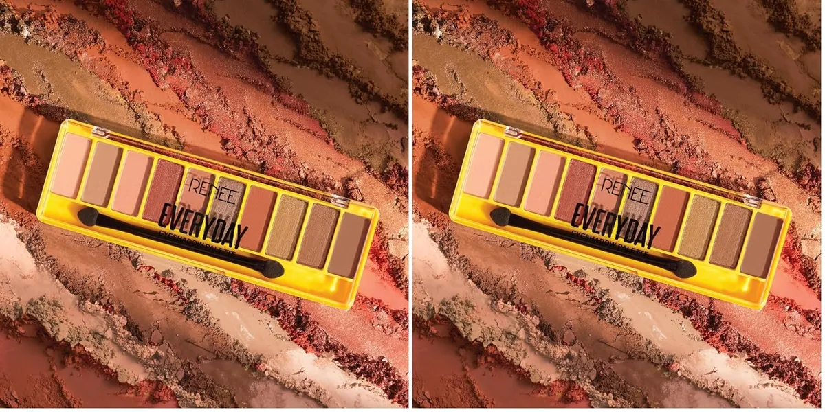 RENEE Everyday Eyeshadow - Nude, Long Lasting & Non-Creasing, Easy-To-Blend, Highly Pigmented with Satiny Texture, Enriched with Vitamin C & Hyaluronic Acid & SPF 30, Skincare Infused Makeup, 15 Gm
