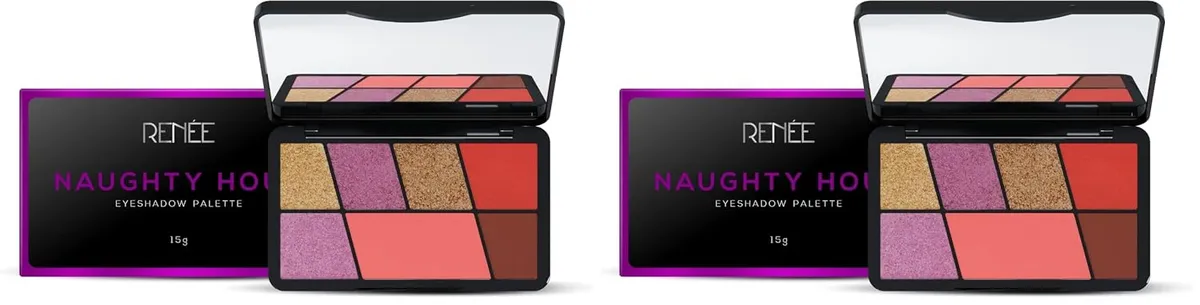 RENEE Eyeshadow Palette, Long Lasting, High Pigmented Multicolor Eye Makeup with Mattes & Shimmers, Naughty Hour 15gm (Pack of 2)